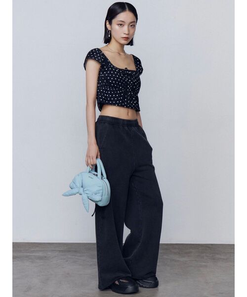 EMODA（エモダ）の「ベロアギャザーリボンタンクトップ（タンクトップ・レディース・ホワイト/ブラック/ブラウン・FREE）」の7枚目の写真