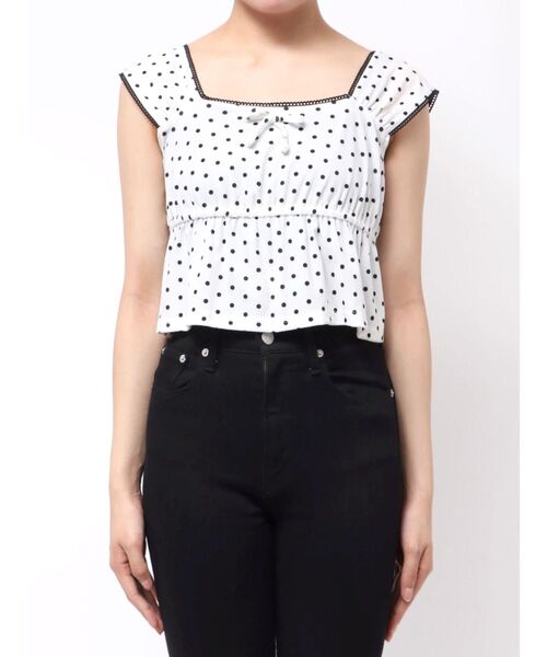 EMODA（エモダ）の「ベロアギャザーリボンタンクトップ（タンクトップ・レディース・ホワイト/ブラック/ブラウン・FREE）」の12枚目の写真