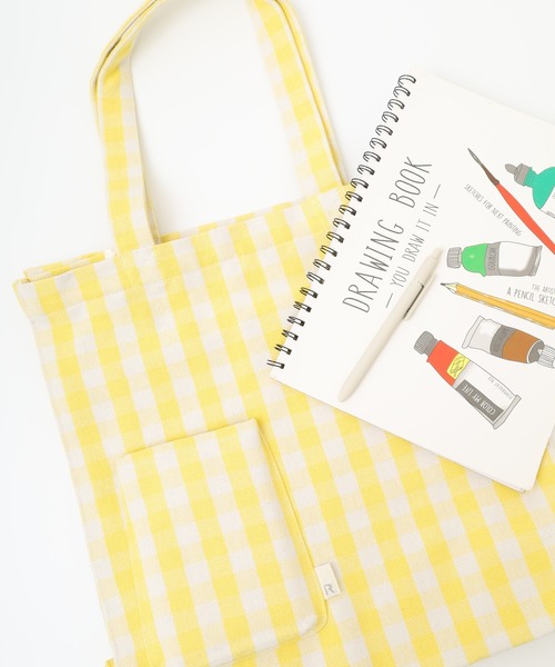 ROOTOTE(ルートート)の「ROOTOTE リサイクルコットントート(トートバッグ・レディース・イエロー/サックスブルー/ブラック/グレー/ピンク/ベージュ・FREE)」の5枚目の写真