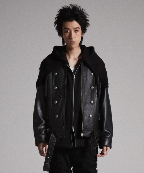 GRANCY ナポレオン レザー ブルゾン M ブラック GRANCY】Napoleon Leather Blouson / ナポレオンレザーブルゾン