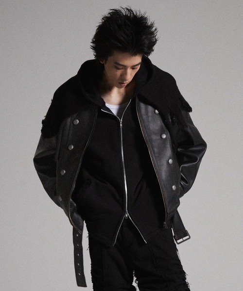 GRANCY ナポレオンレザーブルゾン ブラック GRANCY】Napoleon Leather Blouson / ナポレオンレザーブルゾン