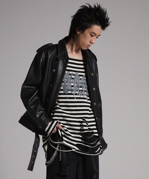 GRANCY レザーブルゾンM GRANCY ナポレオン レザー ブルゾン M ブラック レザージャケット 牛革