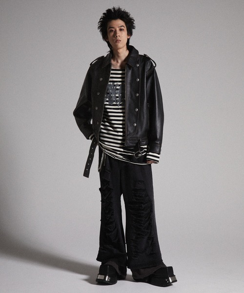 GRANCY】ナポレオンレザーブルゾン