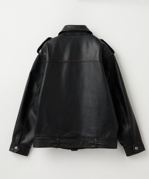 GRANCY ナポレオン レザー ブルゾン 牛革　S GRANCY】Napoleon Leather Blouson / ナポレオンレザーブルゾン