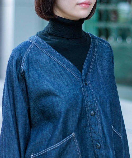D.M.G. / ディーエムジー] 6ozデニム ワークシャツカーディガン