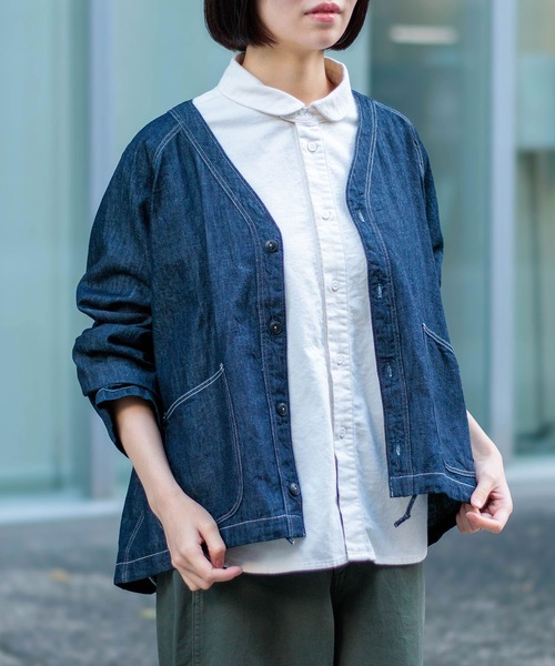 D.M.G. / ディーエムジー] 6ozデニム ワークシャツカーディガン