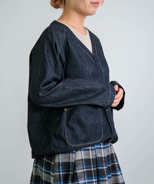 D.M.G. / ディーエムジー] 6ozデニム ワークシャツカーディガン