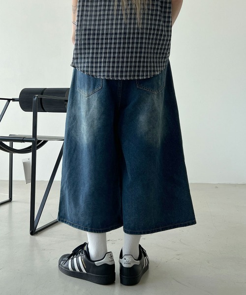 4INT.(フォイント)の「バルーン 9分丈 ハーフ デニム バミューダパンツ / Dカン付き(その他パンツ・レディース・ブラック/ライトブルー/ブルー・M/S)」の14枚目の写真
