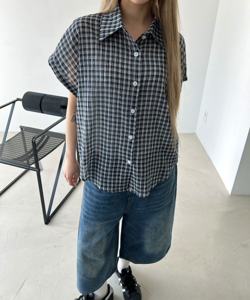 4INT.(フォイント)の「バルーン 9分丈 ハーフ デニム バミューダパンツ / Dカン付き(その他パンツ・レディース・ブラック/ライトブルー/ブルー・M/S)」の16枚目の写真