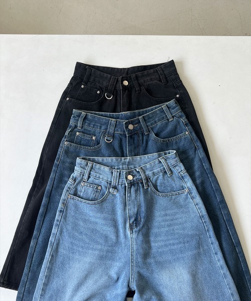 4INT.(フォイント)の「バルーン 9分丈 ハーフ デニム バミューダパンツ / Dカン付き(その他パンツ・レディース・ブラック/ライトブルー/ブルー・M/S)」の19枚目の写真