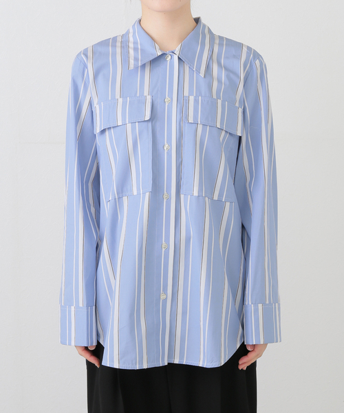 EDIT. FOR LULU（エディットフォールル）の「【BAUM UND PFERDGARTEN/バウム ウンド ヘルガーデン】PRE ストライプシャツ（シャツ/ブラウス・レディース・サックスブルー・36）」の9枚目の写真