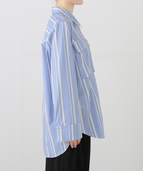 EDIT. FOR LULU（エディットフォールル）の「【BAUM UND PFERDGARTEN/バウム ウンド ヘルガーデン】PRE ストライプシャツ（シャツ/ブラウス・レディース・サックスブルー・36）」の12枚目の写真