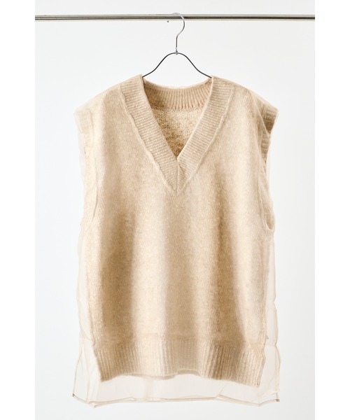 CHIGNON（シニヨン）の「【 CHIGNON / シニヨン 】リバーオーガンドッキングベスト（ベスト・レディース・グレー/ベージュ・FREE）」の2枚目の写真