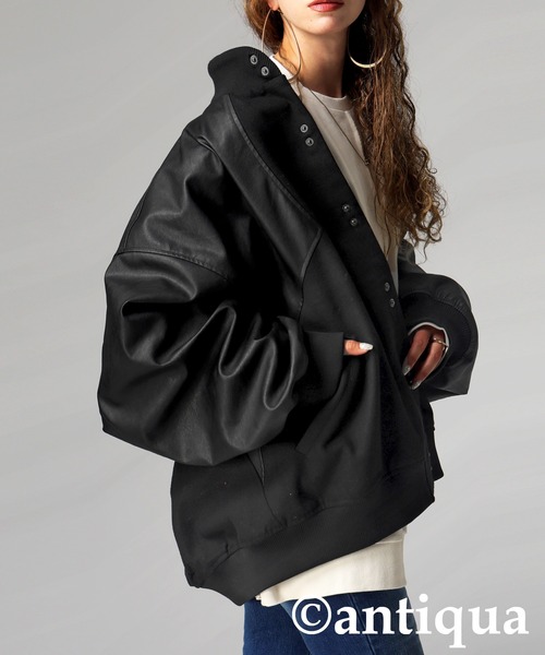 antiqua(アンティカ)の「異素材切り替えジャケット(その他アウター・レディース・ブラック・ONESIZE)」の11枚目の写真