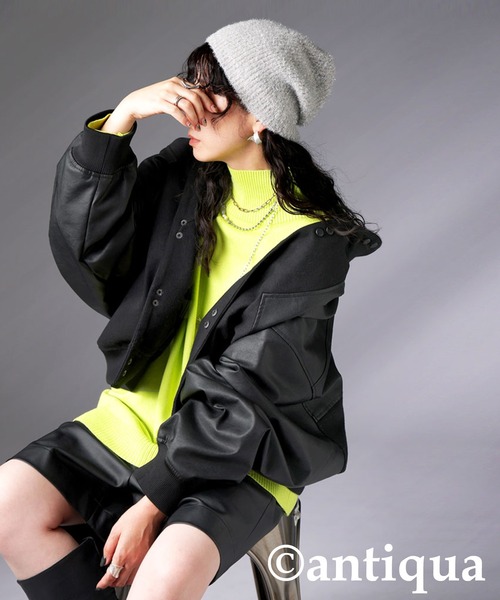 antiqua(アンティカ)の「異素材切り替えジャケット(その他アウター・レディース・ブラック・ONESIZE)」の12枚目の写真