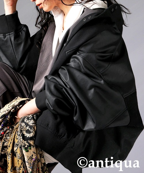 antiqua(アンティカ)の「異素材切り替えジャケット(その他アウター・レディース・ブラック・ONESIZE)」の9枚目の写真