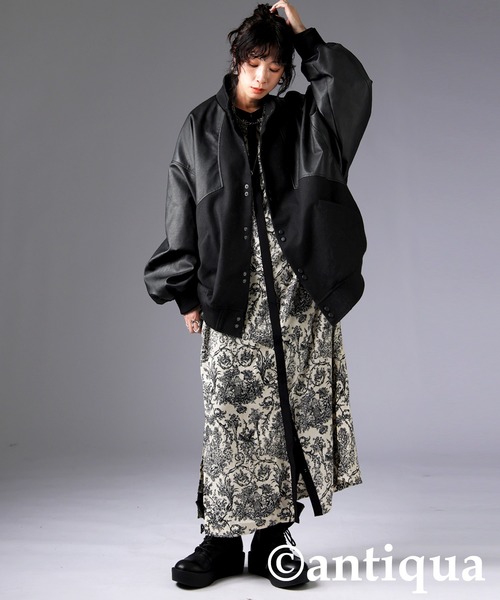 異素材切り替えジャケット（その他アウター）｜antiqua（アンティカ