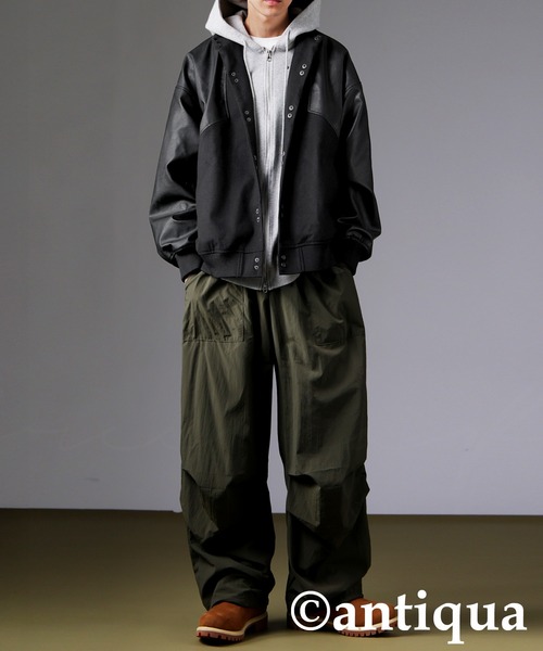 異素材切り替えジャケット（その他アウター）｜antiqua（アンティカ