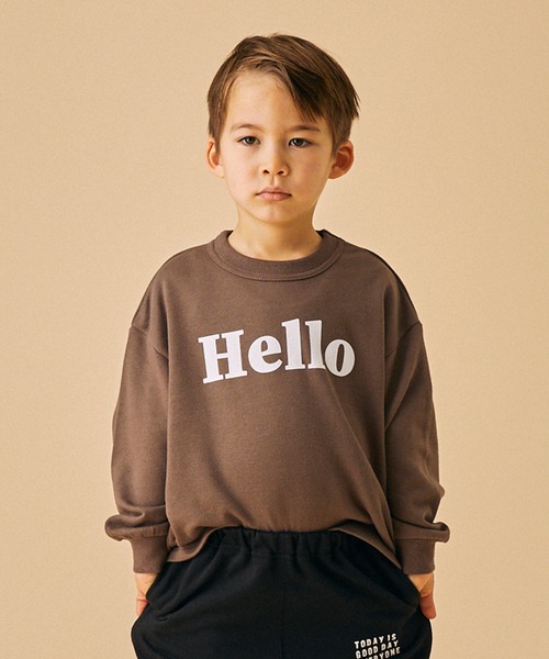 FOV（フォブ）の「フォブ Hello トレーナー（スウェット・キッズ・アッシュブラウン/ホワイト系その他2/ブラック・XL/L/M/S）」の3枚目の写真