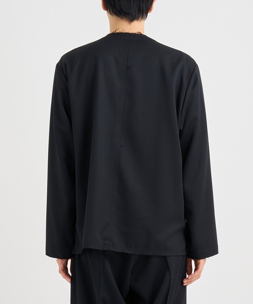 KHOKI / コッキ】No-collar wool gabardine jacket（ノーカラー