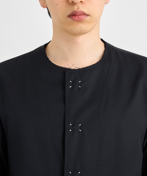 ジャケット・アウター No Collar Jacket Wrinkled Gabardine ARMY GABARDINE NO COLLAR JACKET – THE SHOP YOHJI YAMAMOTO