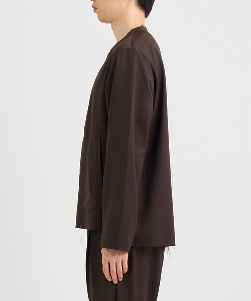 ジャケット・アウター No Collar Jacket Wrinkled Gabardine No