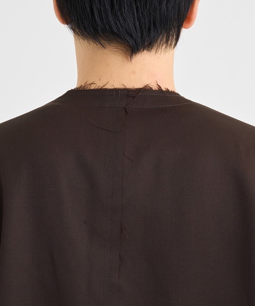 KHOKI / コッキ】No-collar wool gabardine jacket（ノーカラー