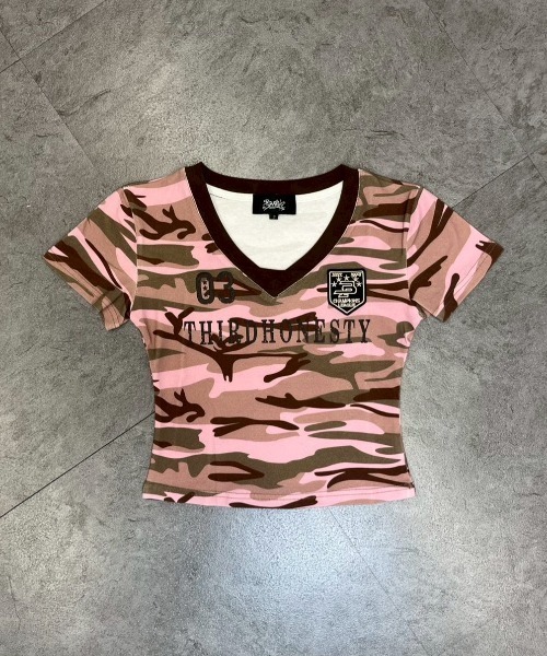 ATMARK（アットマーク）の「《フリーサイズ　/　UNISEX　》ATMARK Tシャツ 半袖 クルーネック  チビT ピチT短丈（Tシャツ/カットソー・レディース・カーキ/ブラック/ピンク・FREE）」の14枚目の写真