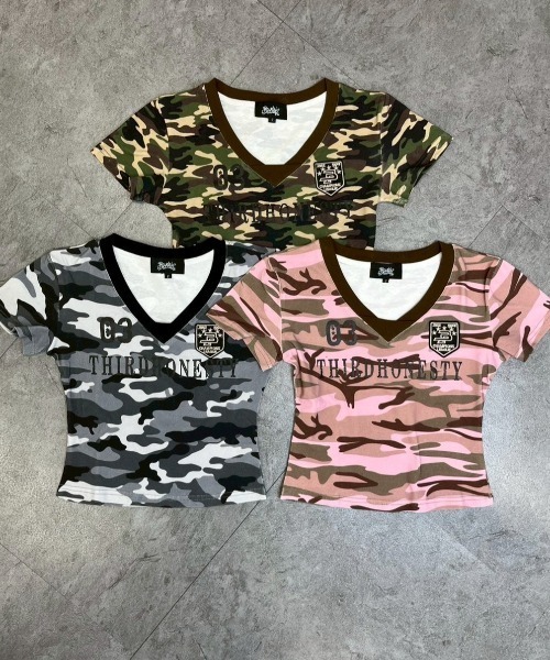 ATMARK（アットマーク）の「《フリーサイズ　/　UNISEX　》ATMARK Tシャツ 半袖 クルーネック  チビT ピチT短丈（Tシャツ/カットソー・レディース・カーキ/ブラック/ピンク・FREE）」の9枚目の写真