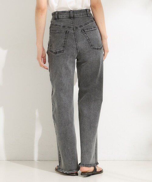 Cutie Blonde(キューティーブロンド)の「【S-LL/裏ひんやり/ストレッチ】ワイドストレートデニムパンツ(デニムパンツ・レディース・ブラック/ライトブルー・02/04/01/03)」の4枚目の写真