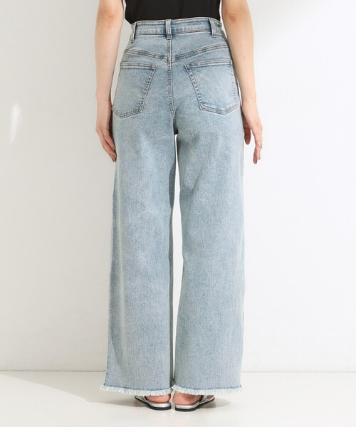 Cutie Blonde(キューティーブロンド)の「【S-LL/裏ひんやり/ストレッチ】ワイドストレートデニムパンツ(デニムパンツ・レディース・ブラック/ライトブルー・02/04/01/03)」の13枚目の写真