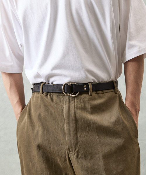 PADRONE（パドローネ）の「PADRONE パドローネ / LEATHER RING BELT モストロレザーダブルリングベルト / PA9995-5015（ベルト・メンズ・ブラック・FREE）」の3枚目の写真