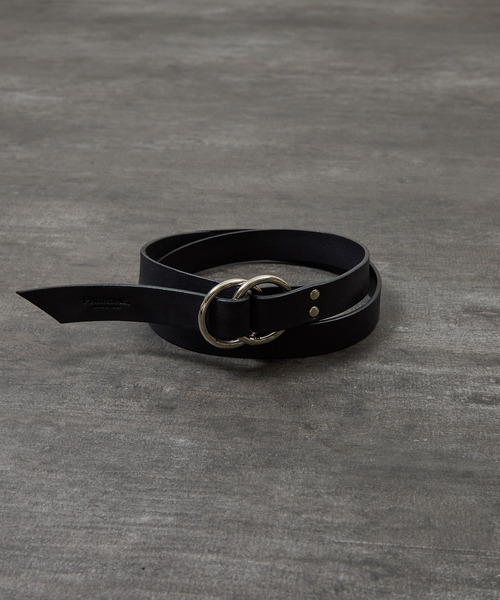 PADRONE（パドローネ）の「PADRONE パドローネ / LEATHER RING BELT モストロレザーダブルリングベルト / PA9995-5015（ベルト・メンズ・ブラック・FREE）」の4枚目の写真