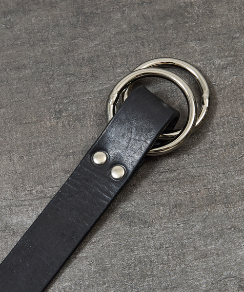 PADRONE（パドローネ）の「PADRONE パドローネ / LEATHER RING BELT モストロレザーダブルリングベルト / PA9995-5015（ベルト・メンズ・ブラック・FREE）」の6枚目の写真