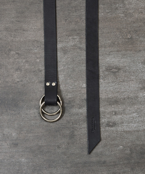 PADRONE（パドローネ）の「PADRONE パドローネ / LEATHER RING BELT モストロレザーダブルリングベルト / PA9995-5015（ベルト・メンズ・ブラック・FREE）」の9枚目の写真