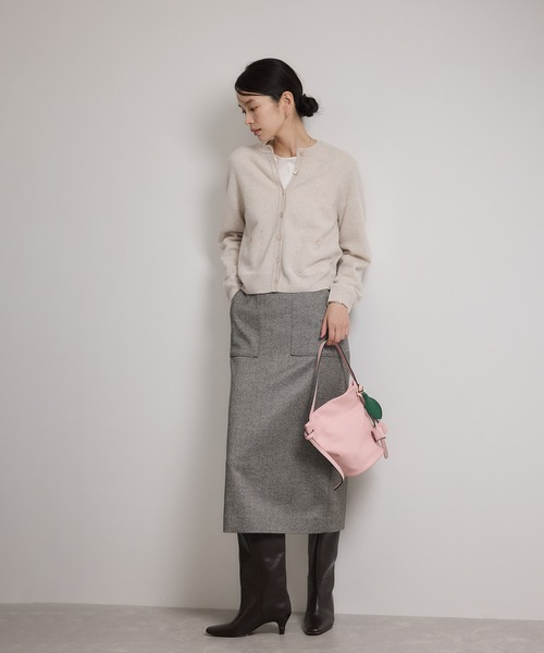 ROPE'（ロペ）の「[美人スカート]ウールレーヨンポケット付きタイトスカート(ヘリンボーン/グレンチェック)/セットアップ対応（スカート・レディース・ブラック系その他2/ブラック系その他・36/38）」の7枚目の写真