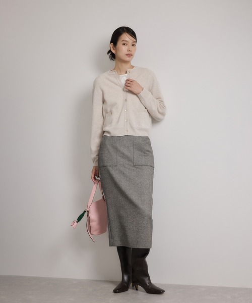 ROPE'（ロペ）の「[美人スカート]ウールレーヨンポケット付きタイトスカート(ヘリンボーン/グレンチェック)/セットアップ対応（スカート・レディース・ブラック系その他2/ブラック系その他・36/38）」の8枚目の写真