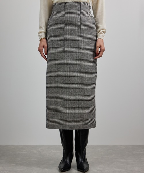 ROPE'（ロペ）の「[美人スカート]ウールレーヨンポケット付きタイトスカート(ヘリンボーン/グレンチェック)/セットアップ対応（スカート・レディース・ブラック系その他2/ブラック系その他・36/38）」の9枚目の写真