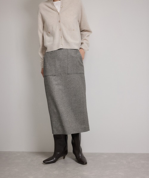 ROPE'（ロペ）の「[美人スカート]ウールレーヨンポケット付きタイトスカート(ヘリンボーン/グレンチェック)/セットアップ対応（スカート・レディース・ブラック系その他2/ブラック系その他・36/38）」の19枚目の写真
