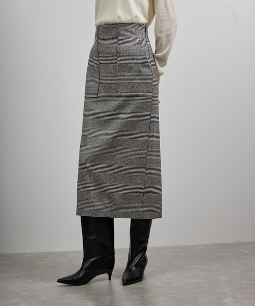 ROPE'（ロペ）の「[美人スカート]ウールレーヨンポケット付きタイトスカート(ヘリンボーン/グレンチェック)/セットアップ対応（スカート・レディース・ブラック系その他2/ブラック系その他・36/38）」の22枚目の写真