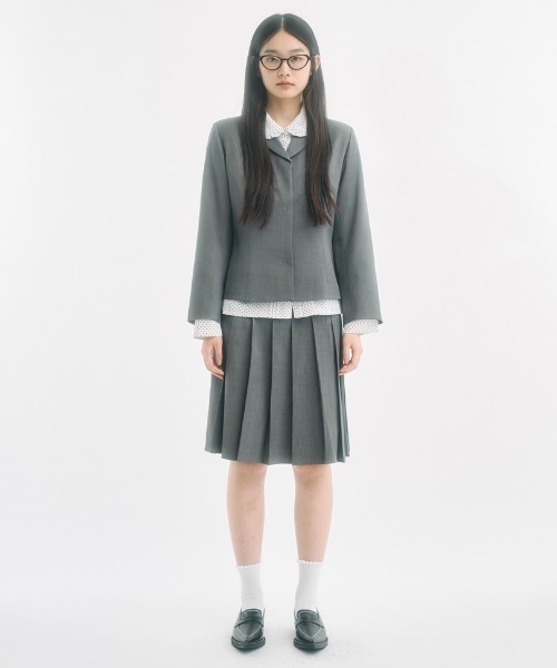FEKETE（フェケテ）の「bicolor ribbon tailored jacket / バイカラーリボンテーラードジャケット（テーラードジャケット・レディース・グレー/ブラック・SMALL/MEDIUM/LARGE）」の7枚目の写真