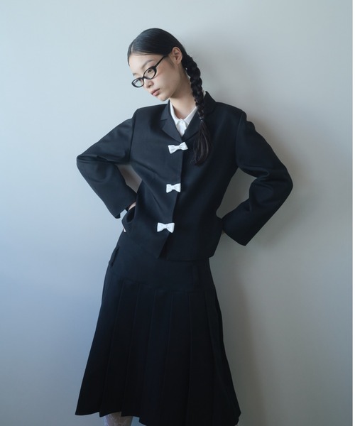 FEKETE（フェケテ）の「bicolor ribbon tailored jacket / バイカラーリボンテーラードジャケット（テーラードジャケット・レディース・グレー/ブラック・SMALL/MEDIUM/LARGE）」の20枚目の写真