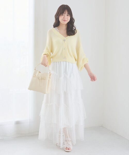 MAJESTIC LEGON(マジェスティックレゴン)の「ノットベルトショルダーバッグ(ショルダーバッグ・レディース・ピンク/ブラック/アイボリー/グレイッシュベージュ/サックスブルー/イエロー・FREE)」の9枚目の写真