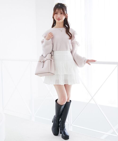 MAJESTIC LEGON（マジェスティックレゴン）の「ノットベルトショルダーバッグ（ショルダーバッグ・レディース・ピンク/ブラック/アイボリー・FREE）」の8枚目の写真