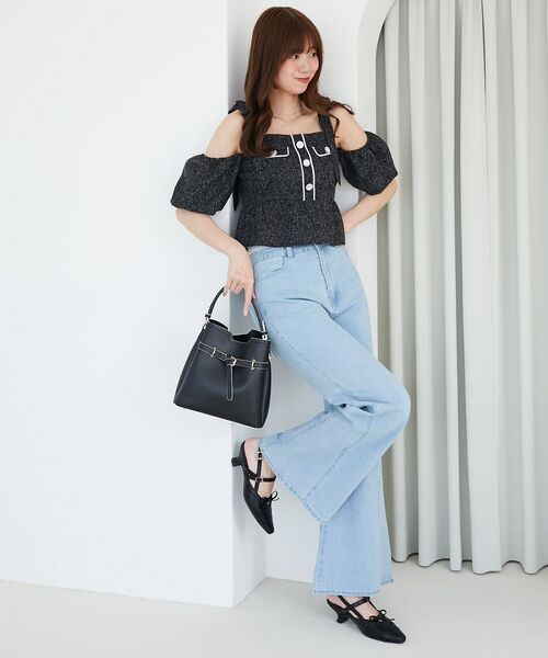 MAJESTIC LEGON（マジェスティックレゴン）の「ノットベルトショルダーバッグ（ショルダーバッグ・レディース・ピンク/ブラック/アイボリー・FREE）」の12枚目の写真