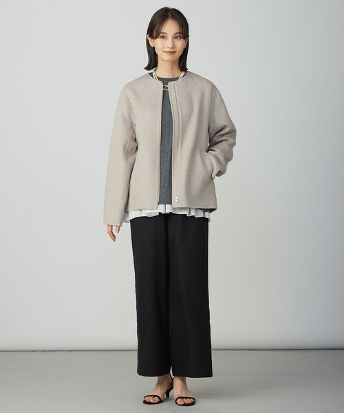 J.PRESS(ジェイプレス)の「WORETED WOOL BLEND クルーネック ニット(ニット/セーター・レディース・ライトグレー系/ネイビー系/パイングリーン系/オレンジ系・LARGE/MEDIUM)」の12枚目の写真