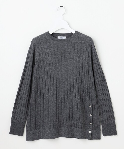 J.PRESS(ジェイプレス)の「WORETED WOOL BLEND クルーネック ニット(ニット/セーター・レディース・ライトグレー系/ネイビー系/パイングリーン系/オレンジ系・LARGE/MEDIUM)」の15枚目の写真