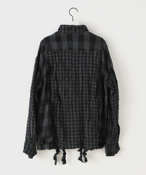 OPEN Yy(オープンワイワイ)の「【Geek Office / ギークオフィス】OPEN YY Woven CRINKLED RUFFLE SHIRT(シャツ/ブラウス・レディース・ブラック・SMALL)」の6枚目の写真