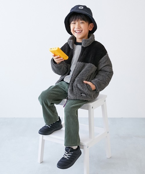 devirock（デビロック）の「配色切り替え フリースジップアップジャケット（ブルゾン・キッズ・パープル系その他/チャコール/ブルー系その他/アイボリー・100cm/110cm/120cm/130cm/140cm/150cm/160cm）」の11枚目の写真