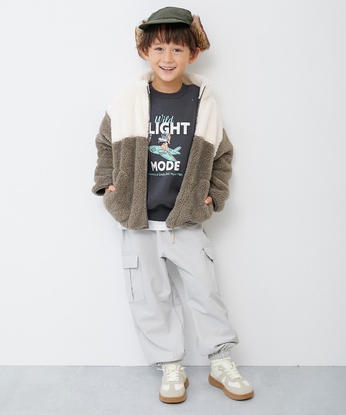 devirock（デビロック）の「配色切り替え フリースジップアップジャケット（ブルゾン・キッズ・パープル系その他/チャコール/ブルー系その他/アイボリー・100cm/110cm/120cm/130cm/140cm/150cm/160cm）」の12枚目の写真